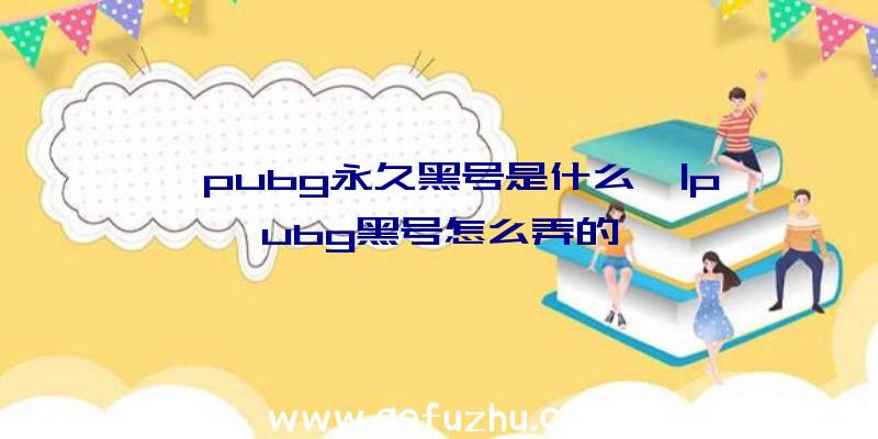 「pubg永久黑号是什么」|pubg黑号怎么弄的